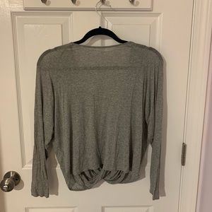 Open back grey long sleeve